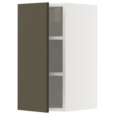 METOD Élément mural + tablettes, blanc/Havstorp brun-beige, 30x60 cm