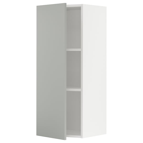 METOD Élément mural + tablettes, blanc/Havstorp gris clair, 40x100 cm