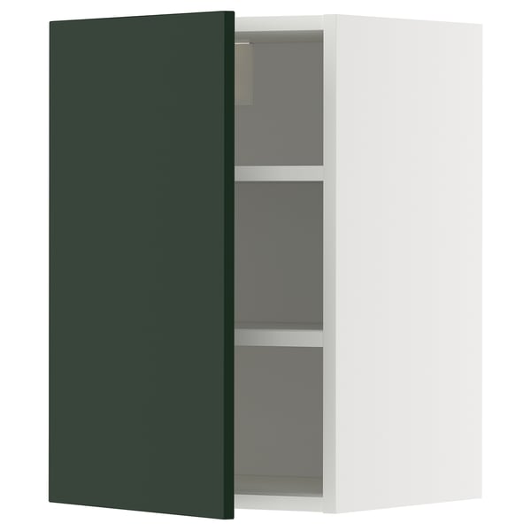 METOD Élément mural + tablettes, blanc/Havstorp vert profond, 40x60 cm