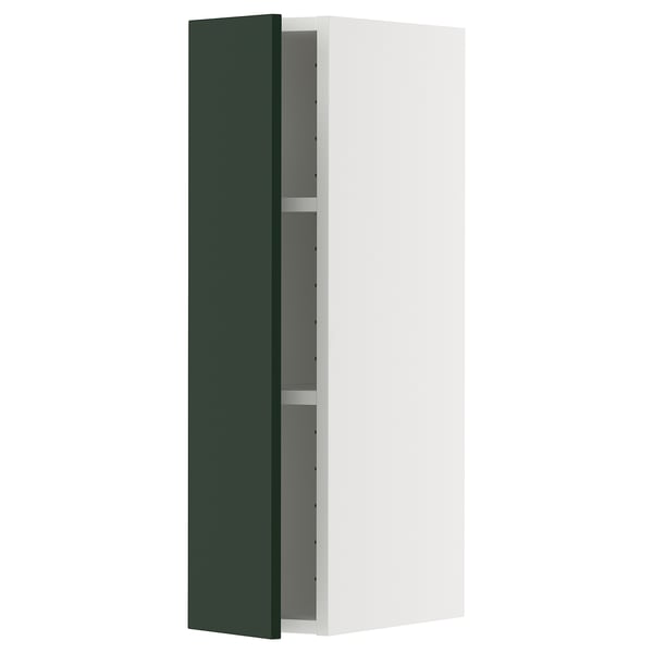 METOD Élément mural + tablettes, blanc/Havstorp vert profond, 20x80 cm