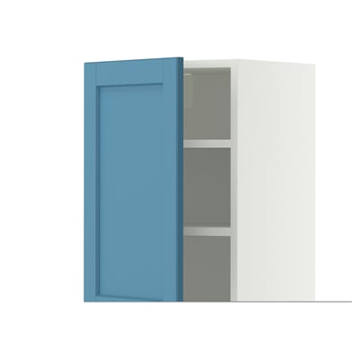 METOD Élément mural + tablettes, blanc/Lerhyttan bleu, 40x60 cm
