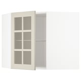 METOD Élt mur ang+tblts/pte vit, blanc/Stensund beige, 68x60 cm
