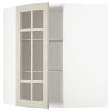 METOD Élt mur ang+tblts/pte vit, blanc/Stensund beige, 68x80 cm