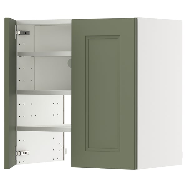 METOD Élt mur pr hotte av tabl/pte, blanc/Axstad gris vert, 60x60 cm