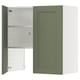 METOD Élt mur pr hotte av tabl/pte, blanc/Axstad gris vert, 80x80 cm