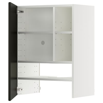 METOD Élt mur pr hotte av tabl/pte, blanc/Bodbyn noir, 60x80 cm