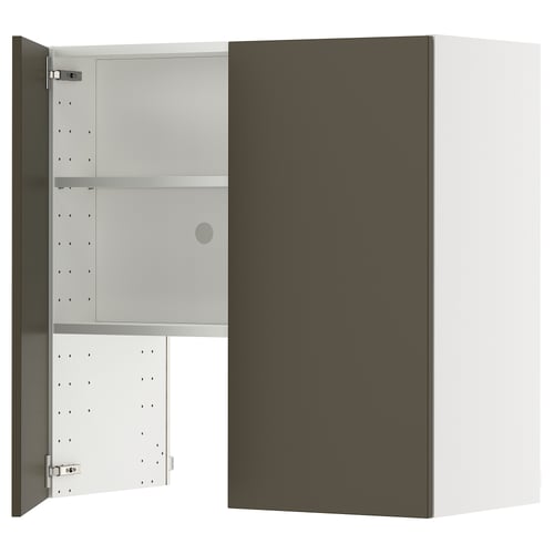 METOD Élt mur pr hotte av tabl/pte, blanc/Havstorp brun-beige, 80x80 cm