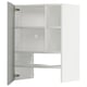METOD Élt mur pr hotte av tabl/pte, blanc/Havstorp gris clair, 60x80 cm