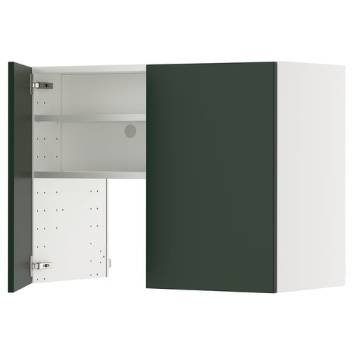 METOD Élt mur pr hotte av tabl/pte, blanc/Havstorp vert profond, 80x60 cm