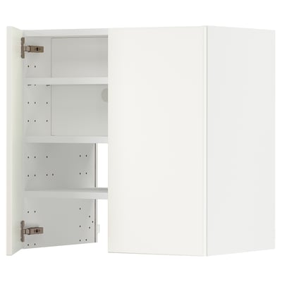 METOD Élt mur pr hotte av tabl/pte, blanc/Veddinge blanc, 60x60 cm