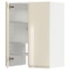 METOD Élt mur pr hotte av tabl/pte, blanc/Voxtorp beige clair brillant, 60x80 cm