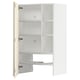 METOD Élt mur pr hotte av tabl/pte, blanc/Voxtorp beige clair brillant, 60x100 cm