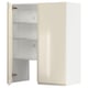 METOD Élt mur pr hotte av tabl/pte, blanc/Voxtorp beige clair brillant, 80x100 cm