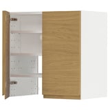 METOD Élt mur pr hotte av tabl/pte, blanc/Voxtorp motif chêne, 60x60 cm