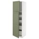 METOD / MAXIMERA Armoire 2 portes/4 tiroirs, blanc/Axstad gris vert, 60x60x200 cm