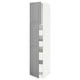 METOD / MAXIMERA Armoire 2 portes/4 tiroirs, blanc/Bodbyn gris, 40x60x200 cm