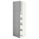 METOD / MAXIMERA Armoire 2 portes/4 tiroirs, blanc/Bodbyn gris, 60x60x200 cm