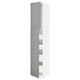 METOD / MAXIMERA Armoire 2 portes/4 tiroirs, blanc/Bodbyn gris, 40x60x220 cm