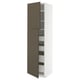 METOD / MAXIMERA Armoire 2 portes/4 tiroirs, blanc/Havstorp brun-beige, 60x60x220 cm