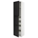 METOD / MAXIMERA Armoire 2 portes/4 tiroirs, blanc/Lerhyttan teinté noir, 60x60x240 cm
