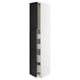 METOD / MAXIMERA Armoire 2 portes/4 tiroirs, blanc/Lerhyttan teinté noir, 40x60x220 cm