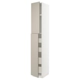 METOD / MAXIMERA Armoire 2 portes/4 tiroirs, blanc/Stensund beige, 40x60x240 cm