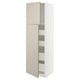 METOD / MAXIMERA Armoire 2 portes/4 tiroirs, blanc/Stensund beige, 60x60x200 cm