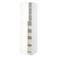 METOD / MAXIMERA Armoire 2 portes/4 tiroirs, blanc/Vallstena blanc, 60x60x220 cm