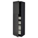 METOD / MAXIMERA Armoire 2 portes/4 tiroirs, noir/Nickebo anthracite mat, 60x60x220 cm