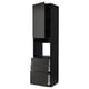 METOD / MAXIMERA Armoire four+porte/3 tiroirs, noir/Nickebo anthracite mat, 60x60x240 cm