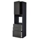METOD / MAXIMERA Armoire four+porte/3 tiroirs, noir/Nickebo anthracite mat, 60x60x220 cm