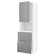 METOD / MAXIMERA Armoire micro-ondes av porte/2 tir, blanc/Bodbyn gris, 60x60x200 cm