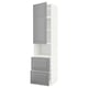 METOD / MAXIMERA Armoire micro-ondes av porte/2 tir, blanc/Bodbyn gris, 60x60x240 cm