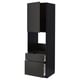 METOD / MAXIMERA Armoire pour four+porte/2 tiroirs, noir/Nickebo anthracite mat, 60x60x200 cm