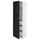 METOD / MAXIMERA Élément armoire avec tiroirs, blanc/Lerhyttan teinté noir, 60x60x200 cm