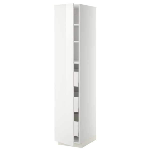 METOD / MAXIMERA Élément armoire avec tiroirs, blanc/Ringhult blanc, 40x60x200 cm
