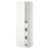METOD / MAXIMERA Élément armoire avec tiroirs, blanc/Ringhult blanc, 60x60x200 cm