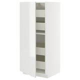 METOD / MAXIMERA Élément armoire avec tiroirs, blanc/Ringhult blanc, 60x60x140 cm
