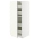 METOD / MAXIMERA Élément armoire avec tiroirs, blanc/Vallstena blanc, 60x60x140 cm