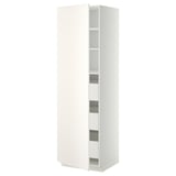METOD / MAXIMERA Élément armoire avec tiroirs, blanc/Veddinge blanc, 60x60x200 cm
