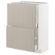 METOD / MAXIMERA Élément bas 2 tiroirs, blanc/Stensund beige, 60x37 cm