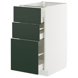 METOD / MAXIMERA Élément bas 3 tiroirs, blanc/Havstorp vert profond, 40x60 cm