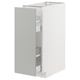 METOD / MAXIMERA Élément bas+rgts coulissants, blanc/Havstorp gris clair, 30x60 cm
