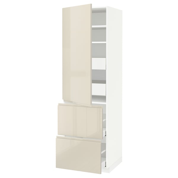 METOD / MAXIMERA Élément haut+tablettes/4tir/pte/2fc