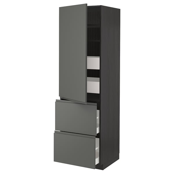 METOD / MAXIMERA Élément haut+tablettes/4tir/pte/2fc