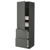 METOD / MAXIMERA Élément haut+tablettes/4tir/pte/2fc