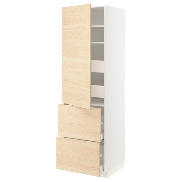 METOD / MAXIMERA Élément haut+tablettes/4tir/pte/2fc