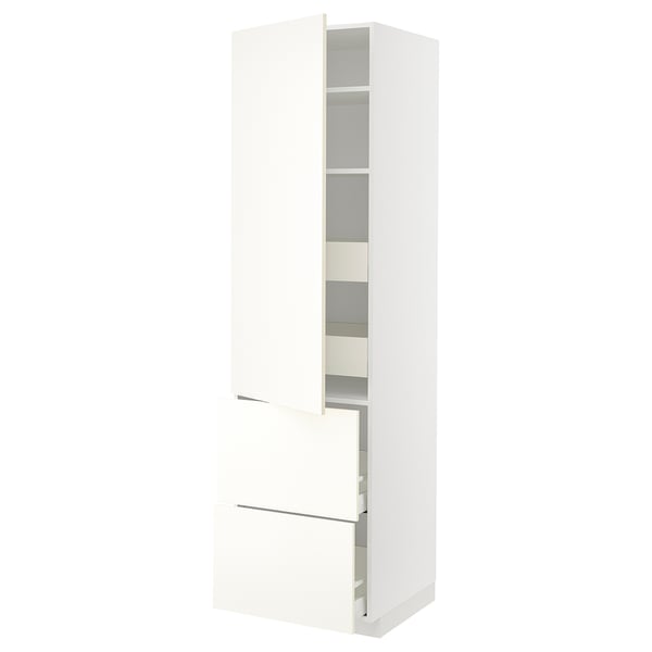 METOD / MAXIMERA Élément haut+tablettes/4tir/pte/2fc