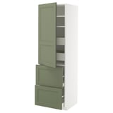 METOD / MAXIMERA Élément haut+tablettes/4tir/pte/2fc
