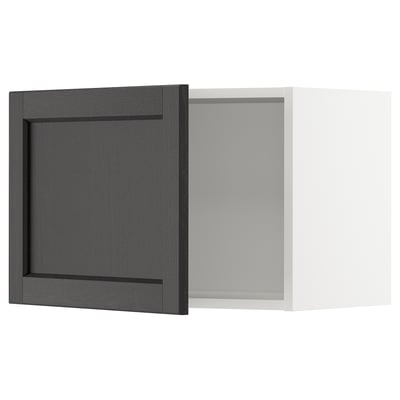 METOD Rangement mural, blanc/Lerhyttan teinté noir, 60x40 cm
